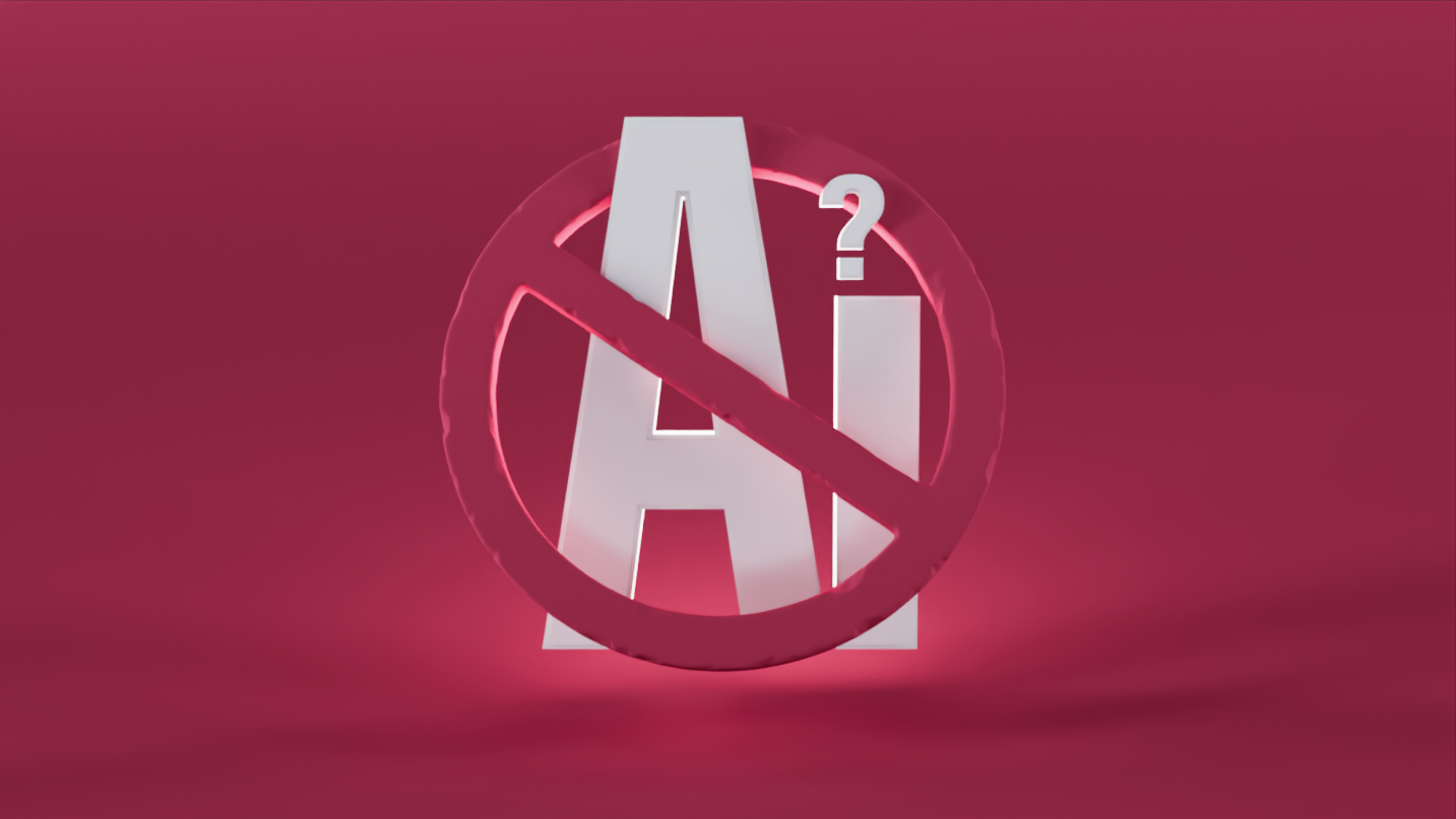 Prohibited sign on the letters AI