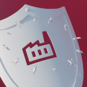 Shield with company icon